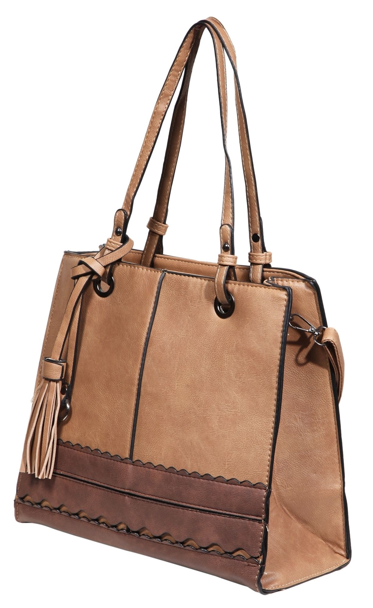 Damen Handtasche aus Lederimitat, Braun