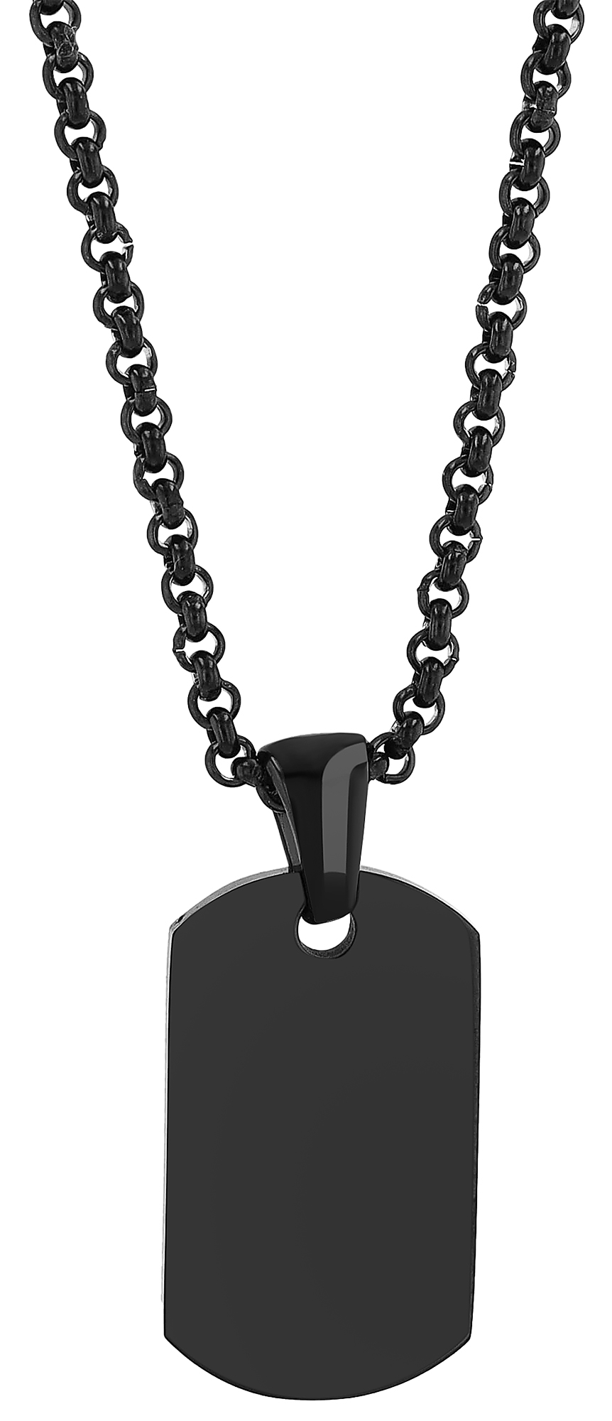 "Dorgo", Edelstahlanhänger, Dog Tag, gravierbar, schwarz