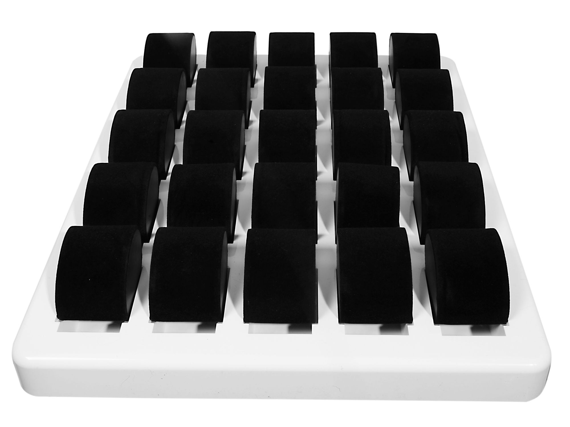 Display für 25 Uhren, Kunststoff, weiß, 45 cm x 37 cm x 3,6 cm
