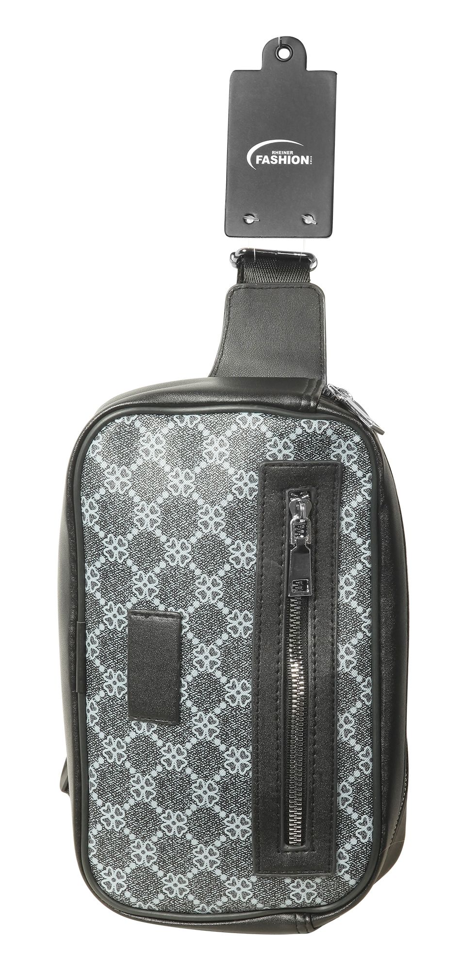 Tasche aus Lederimitat mit Muster,schwarz