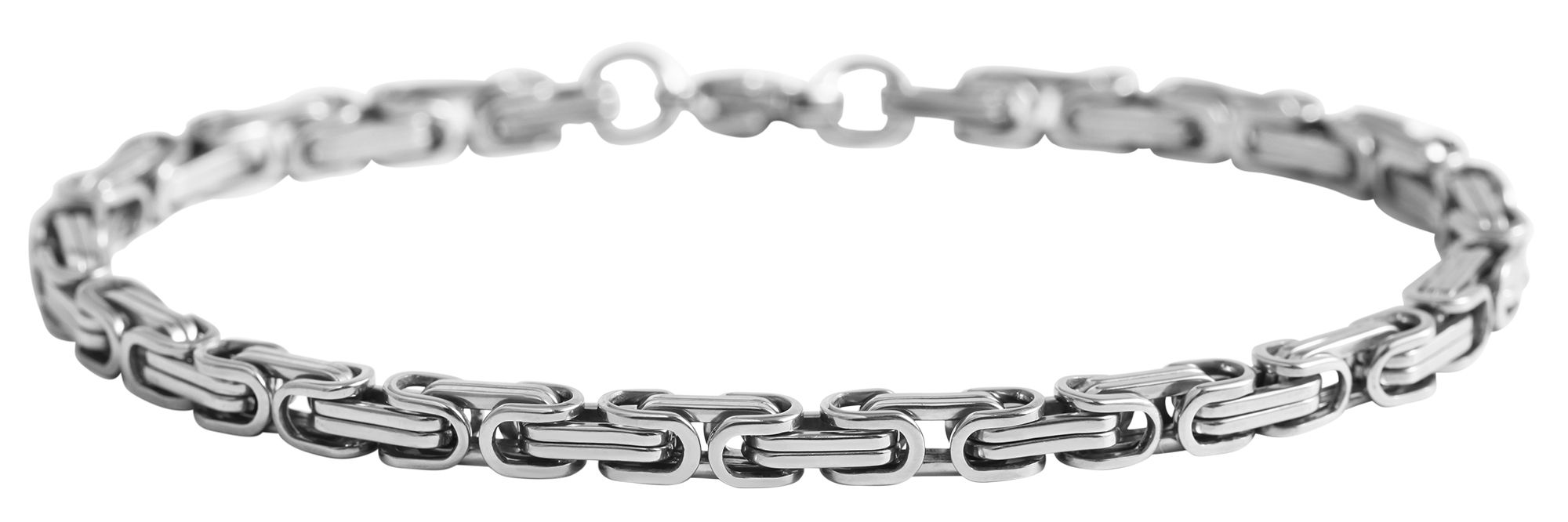 "Ludwig" Armband aus Edelstahl, Königsarmband, 19cm/ 4mm, silberfarben