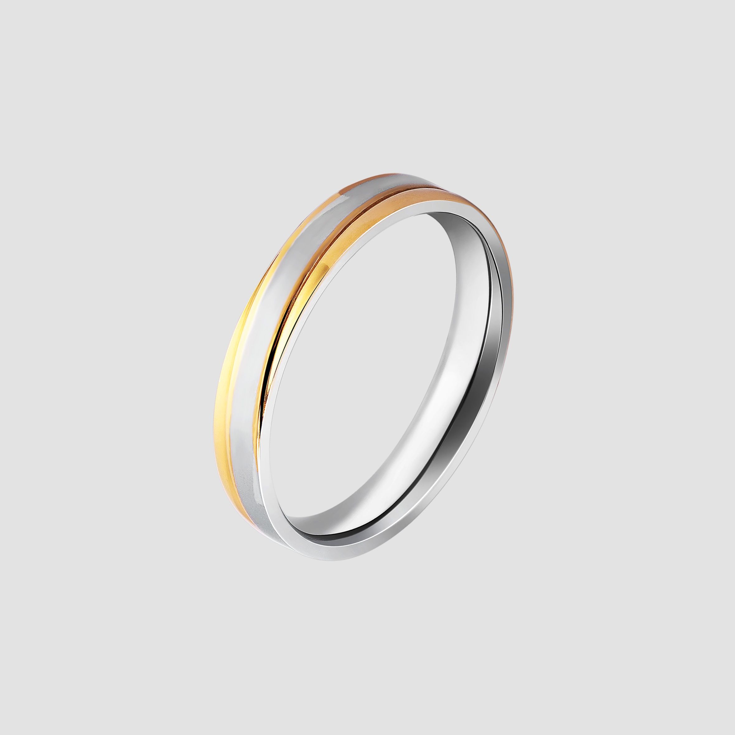 "Sensual Meaning" Herren-Partnerringe, Akzent, Edelstahl, bicolor (silberfarben/ goldfarben), Gr 58