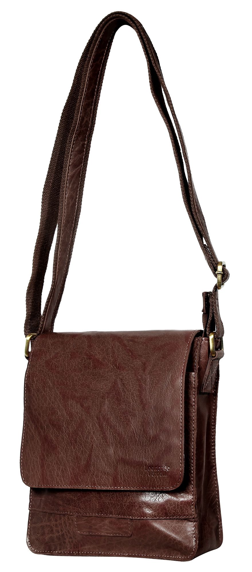 Leonardo Verrelli, Echtleder (Vintage-Leder im Washed-Look), braun