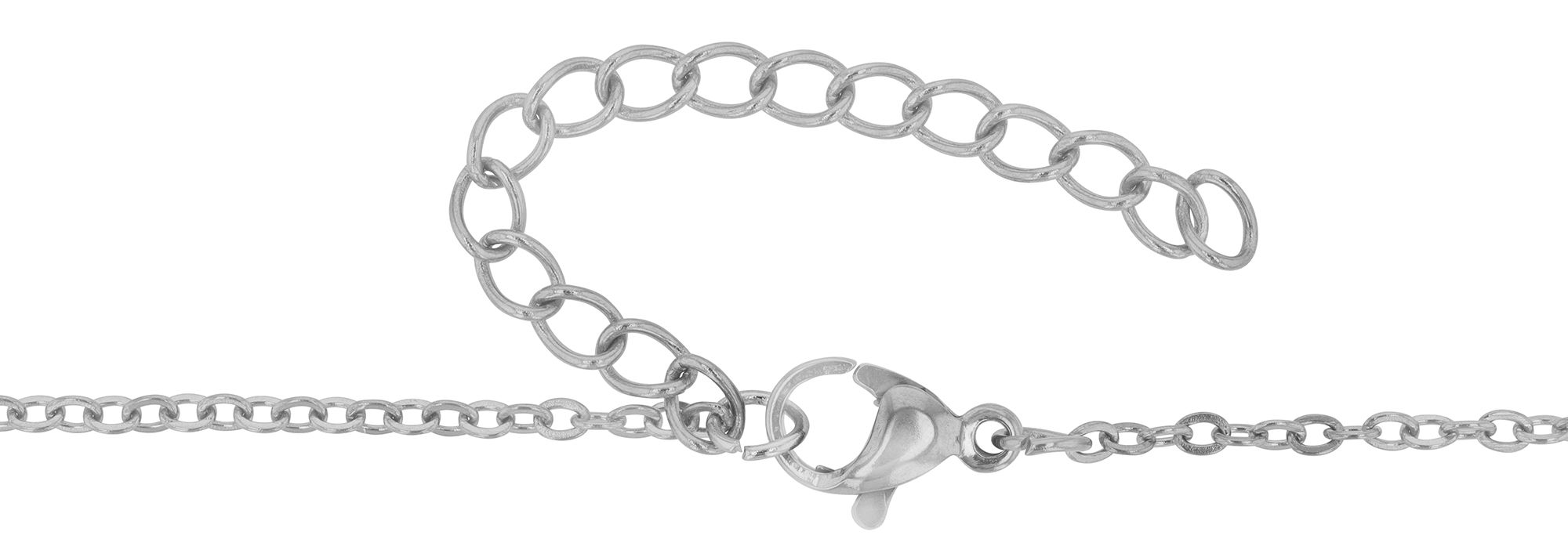 "Suki" . Infinity, Edelstahlkette (42 + 5 cm) mit Anhänger, Silber