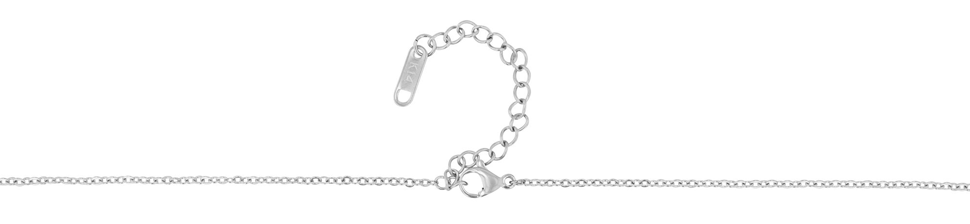 Akzent Infinity-Halskette "Idris" aus Edelstahl, 43+5 cm, silberfarben