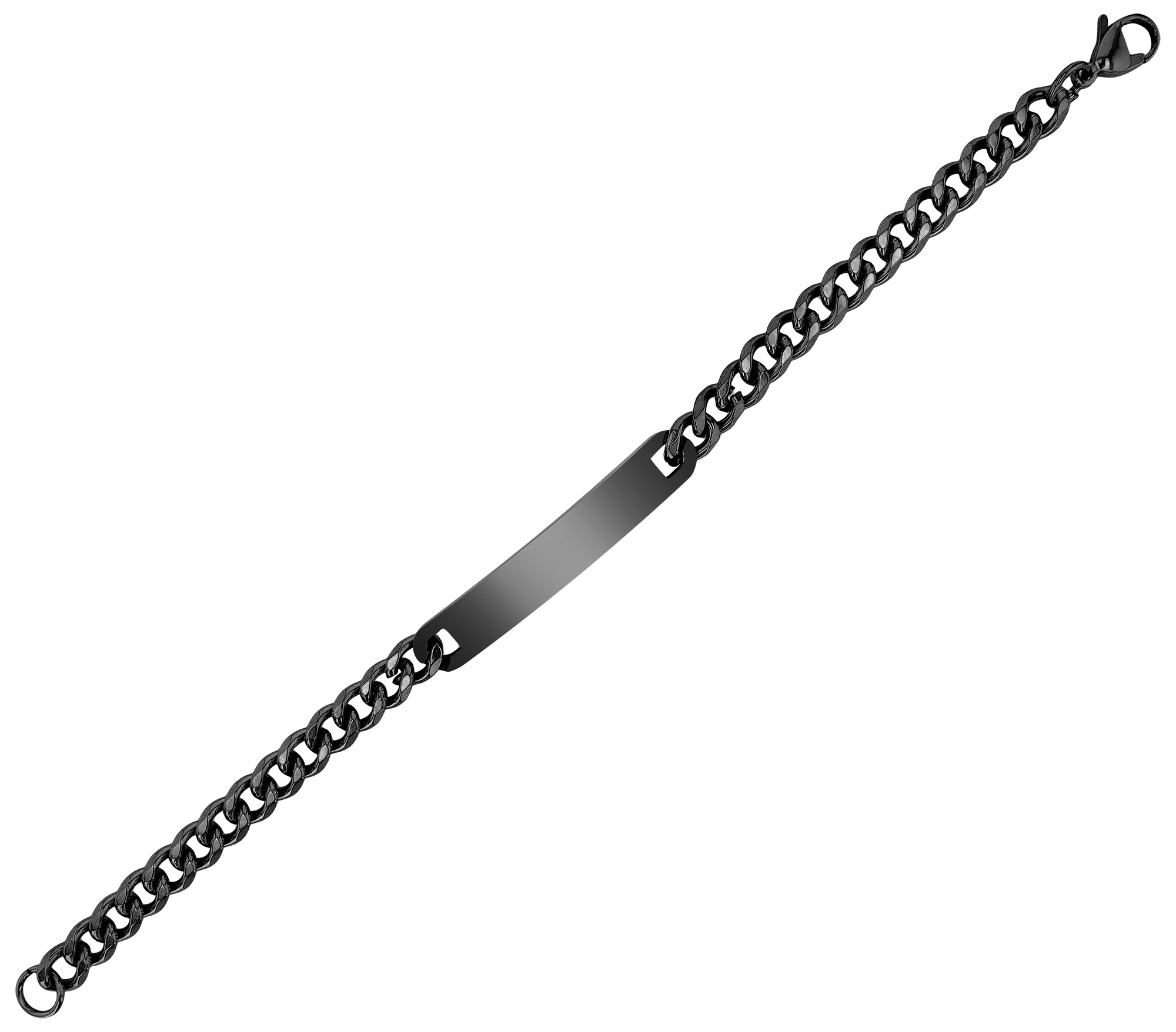 "Boro", Edelstahl Panzerketten Identarmband, 22 cm, schwarz