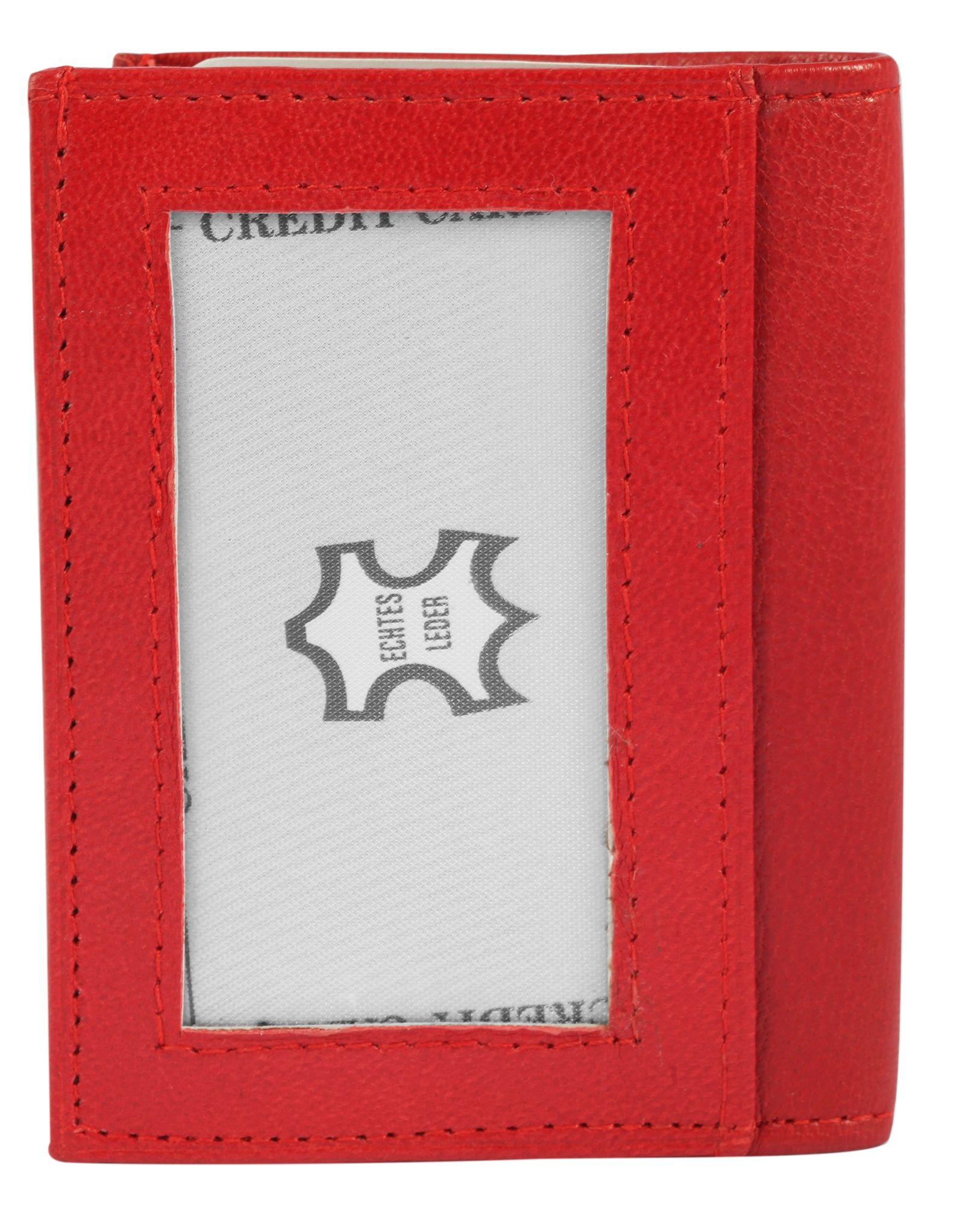 Steinmeister Mini-Geldbörse aus Echtleder, Hochformat, rot