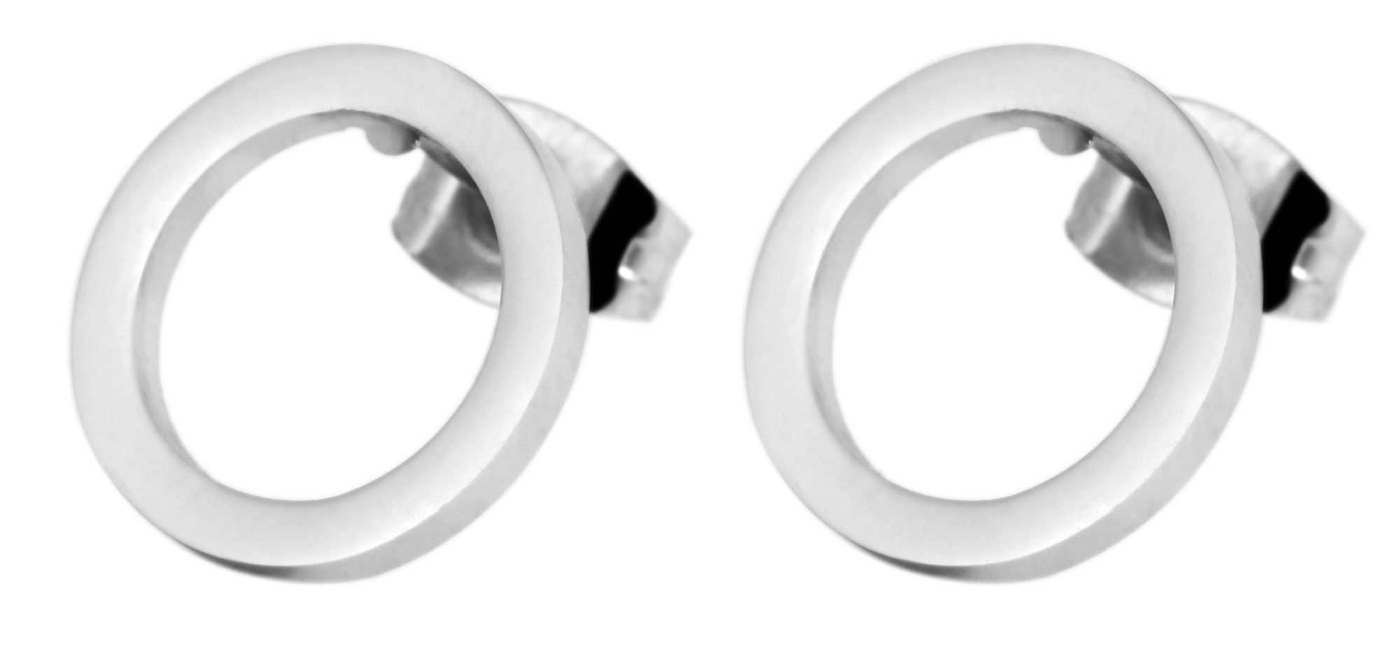 Edelstahl Schmuckset, Kette 43 + 5cm mit Anhänger + Ohrringe, doppelreihige Kette, silberfarbig