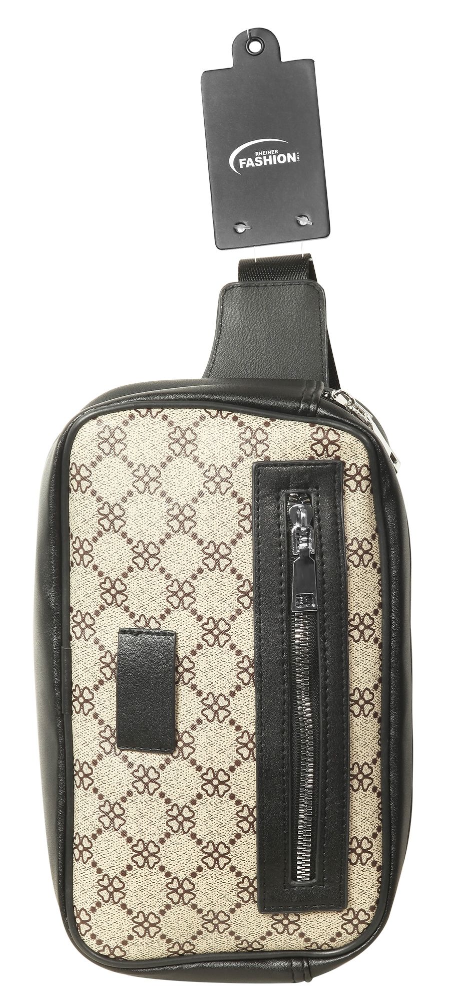Tasche aus Lederimitat mit Muster, beige