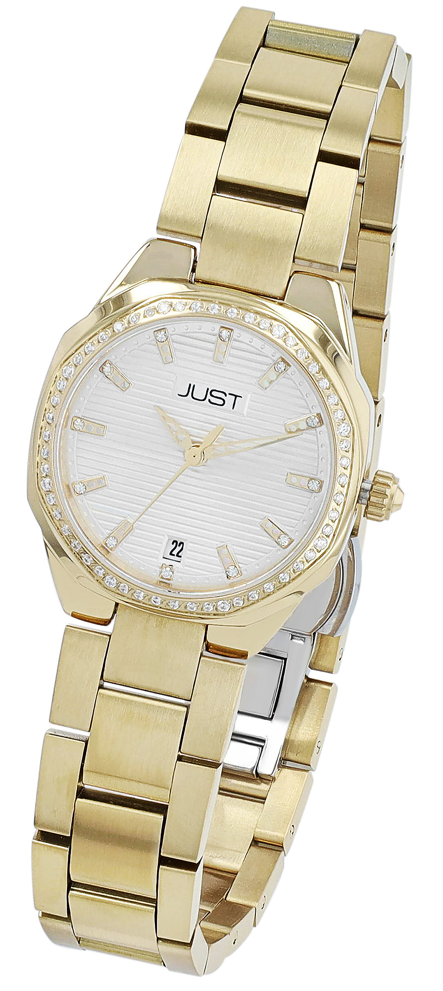 JUST Damenuhr "Lovis" mit Edelstahlarmband, Saphirglas, goldfarben