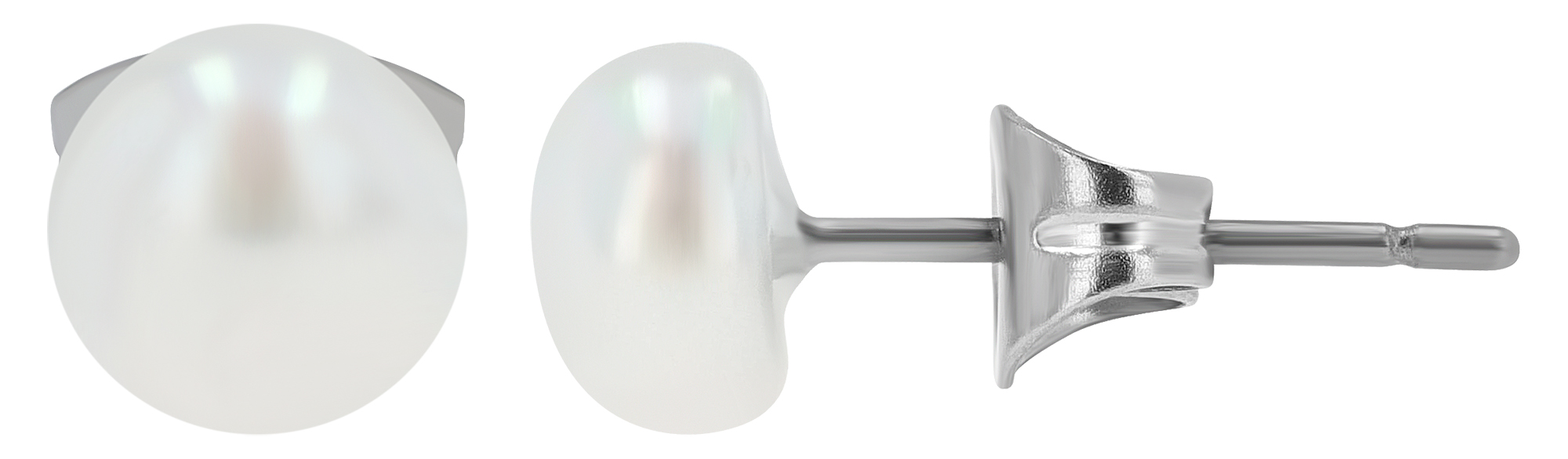 "Tita" Titan Ohrstecker mit Süßwasserperle, 6mm