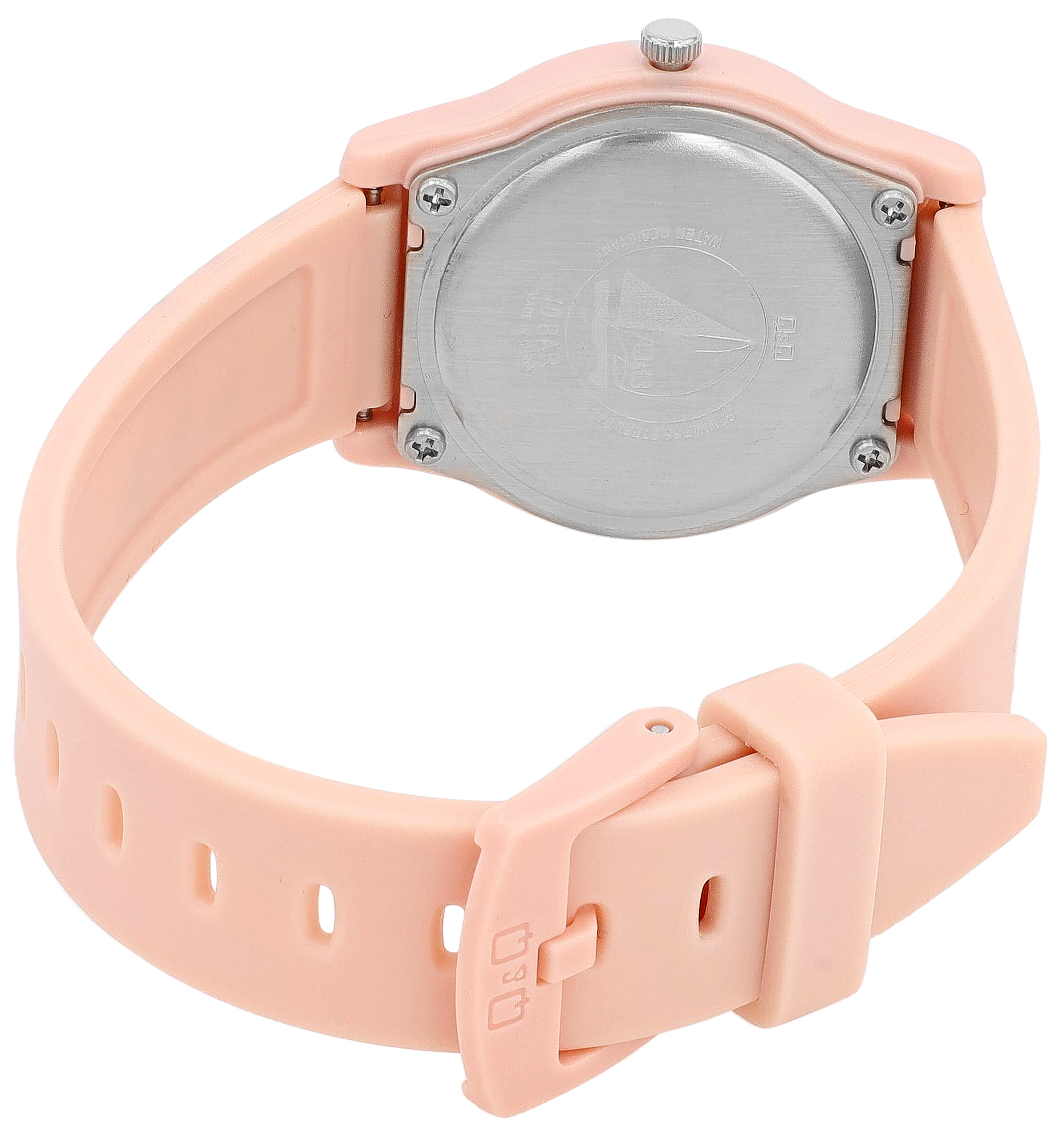 Q&Q Kinderuhr Ø 31 mm, Resinband, Peach (rosa) - Muster