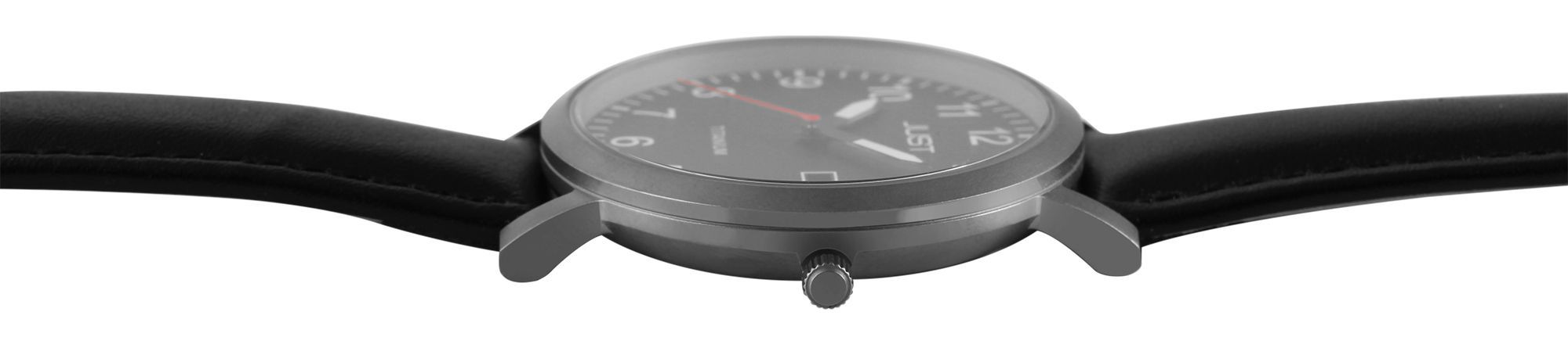 Just Titan Herrenuhr "Keenan" mit Echtlederband, 5 ATM, schwarz