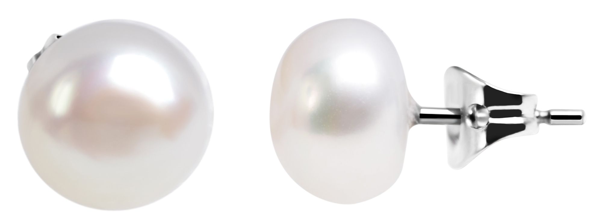 "Irmi" Edelstahl Perlen-Ohrstecker (Imitationsperle), Ø 8 mm