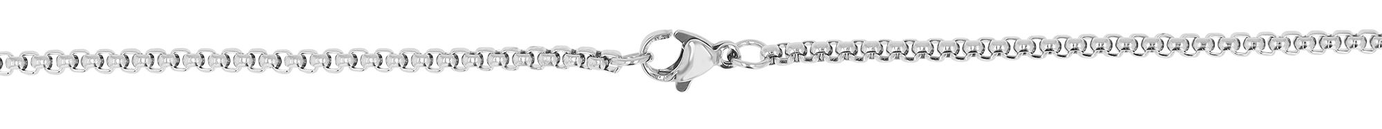 Akzent Veneziakette mit gemustertem DogTag, gravurfähig, 60 cm, silberfarben
