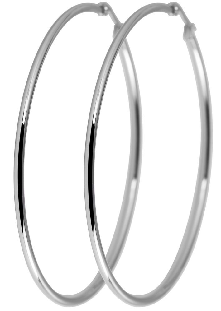 Akzent Creolen aus Edelstahl in silberfarbig, 55 mm