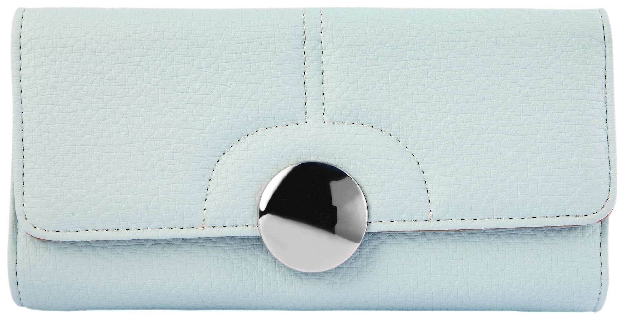 Cham Cham Damen Geldbörse aus Lederimita in hellblau/hellbraun. Format 20 x 10 cm.