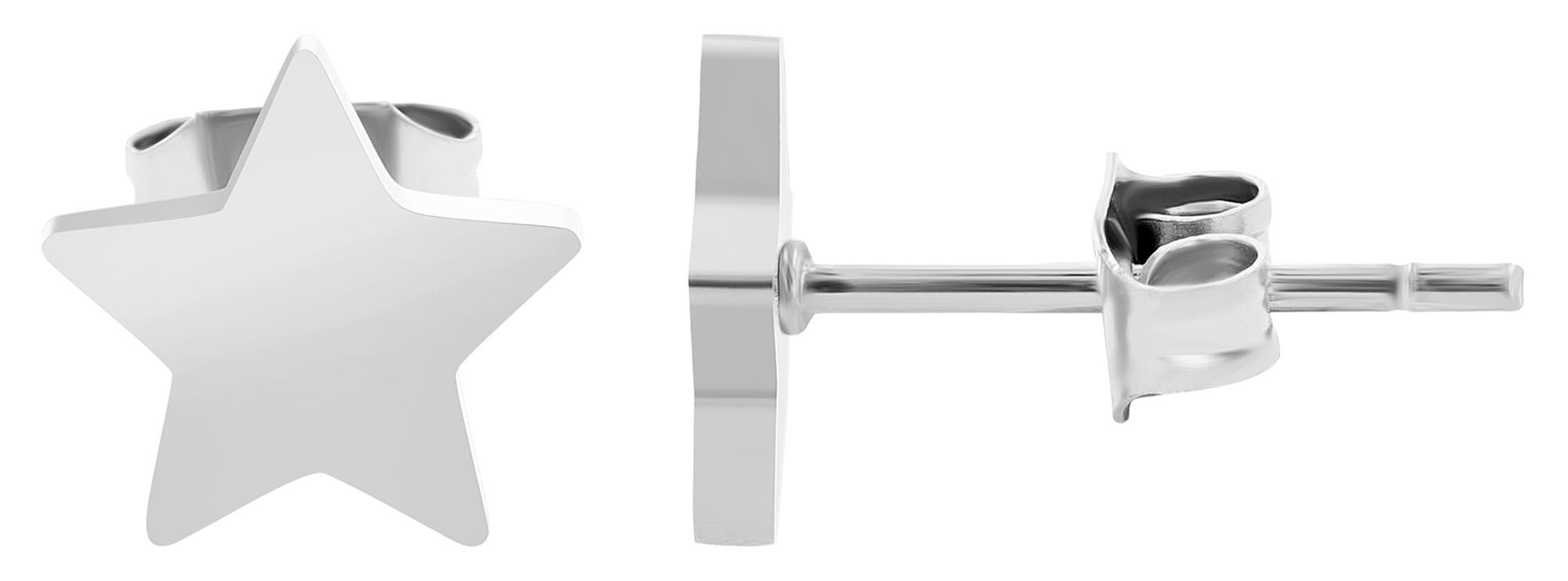 Akzent Ohrstecker Set "Idris", Edelstahl, 3er Pack, silberfarben
