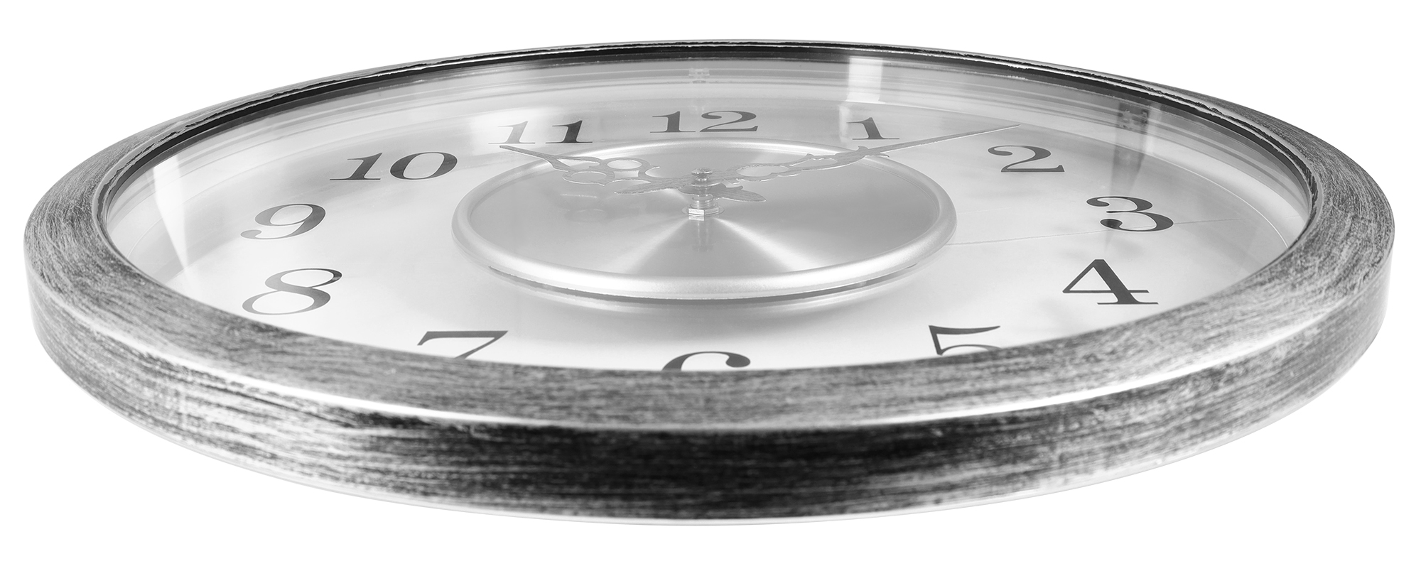 Wanduhr Ø 41,5 cm - Elegantes Schwebe-Design, silberfarben/ transparent