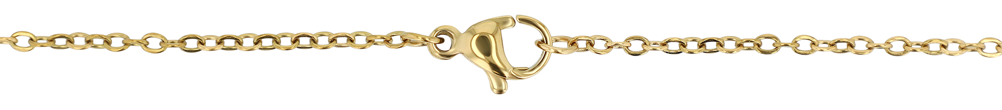 "Kodi" Edelstahl Kette mit Anhänger - Blume, 45 cm, goldfarben