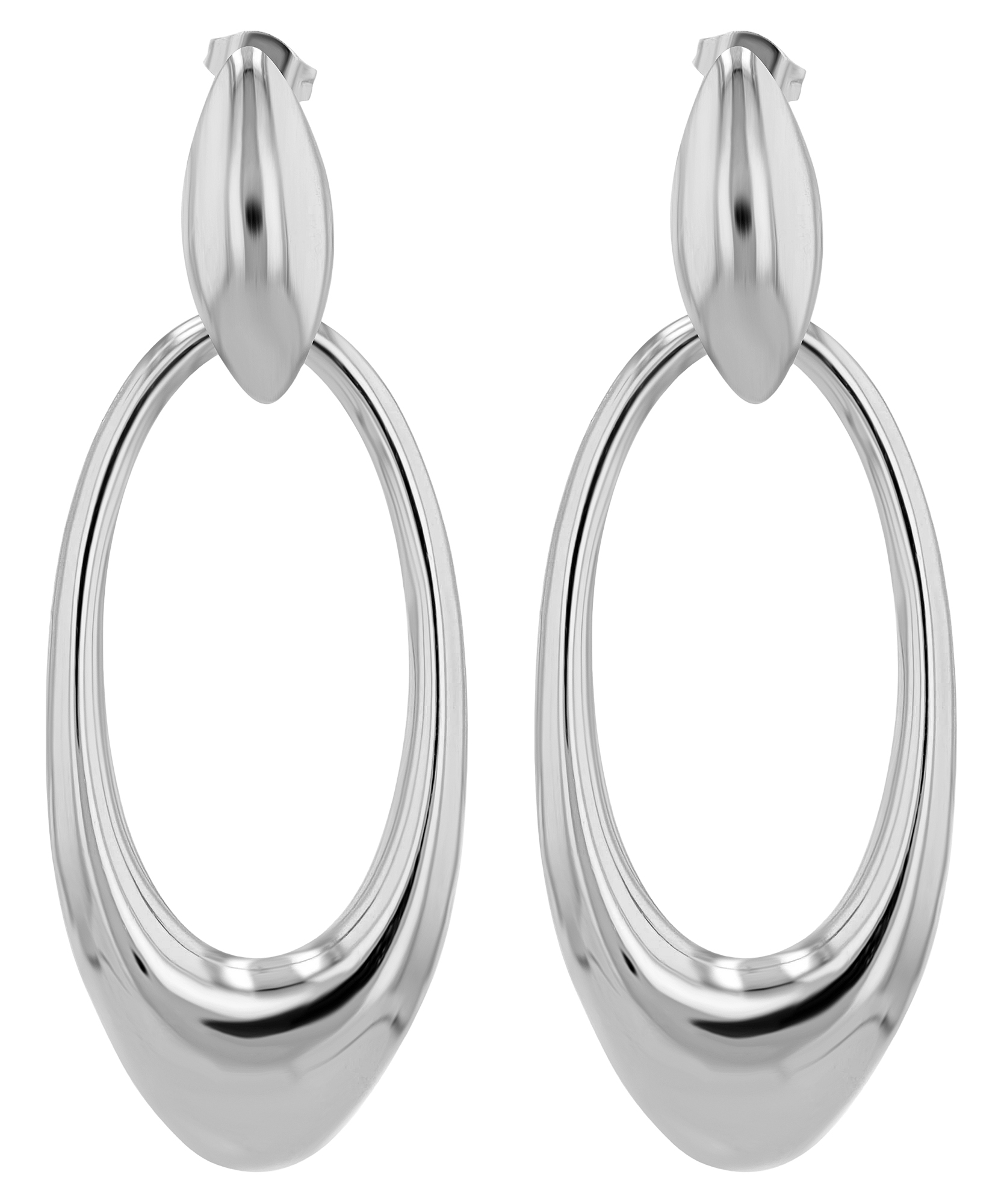 "Vianne" Edelstal Statement Ohrstecker mit hängendem Element, silberfarben