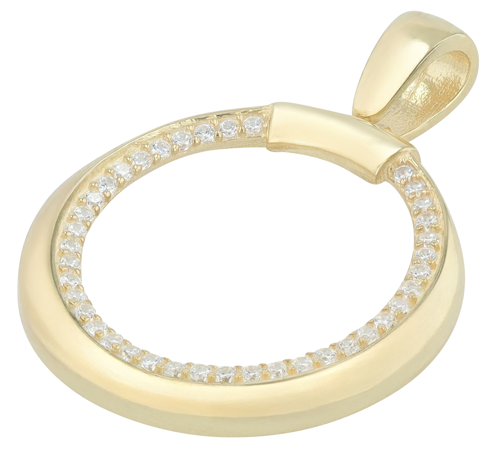 "Amaya" 925/- Echt Silber Anhänger ohne Kette, Zirkoniabesatz, vergoldet