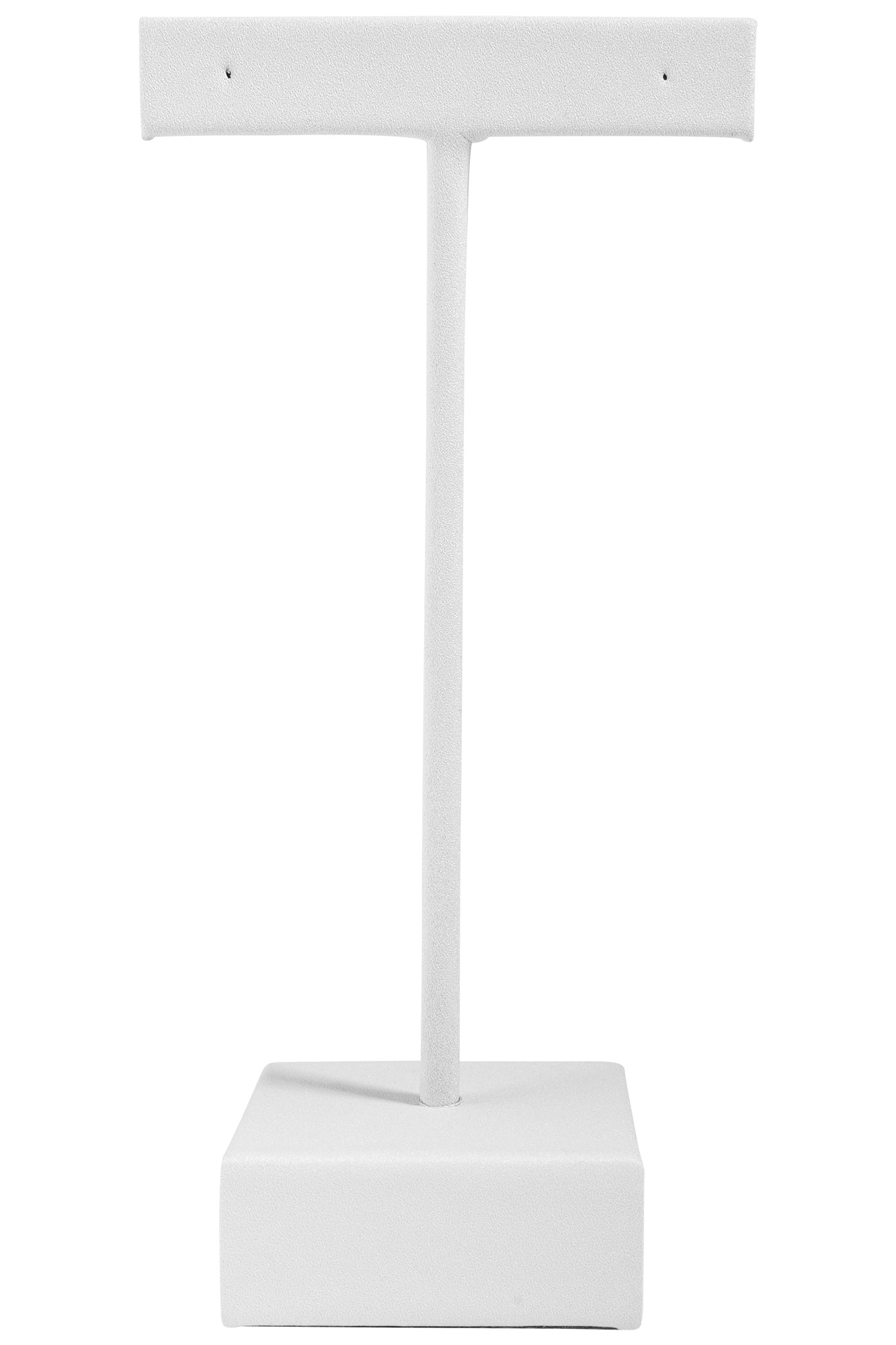 Aufsteller für Ohrringe/ Ohrhänger/ Creolen (Dekoserie Soft), PU-bezogen, 12,5 cm, weiß