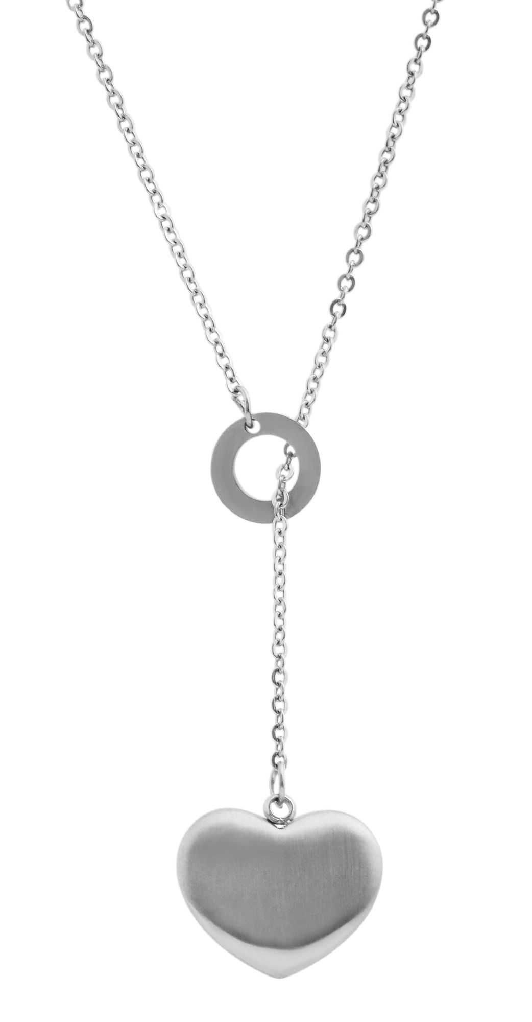 Edelstahl Kette mit Anhänger, Länge 43+5cm, silberfarbig