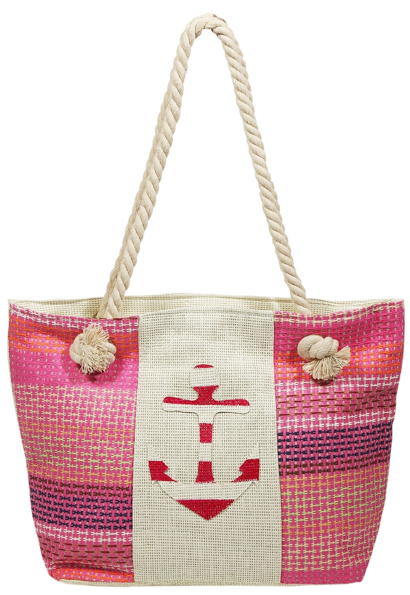 Strandtasche aus Bastfaser, maritim