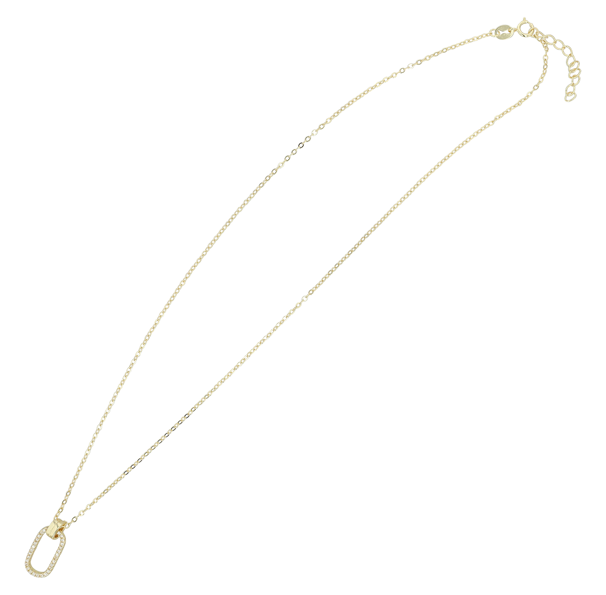 "Solomia" 925/- Echt Silber Kette 42 + 3 cm mit Anhänger, vergoldet
