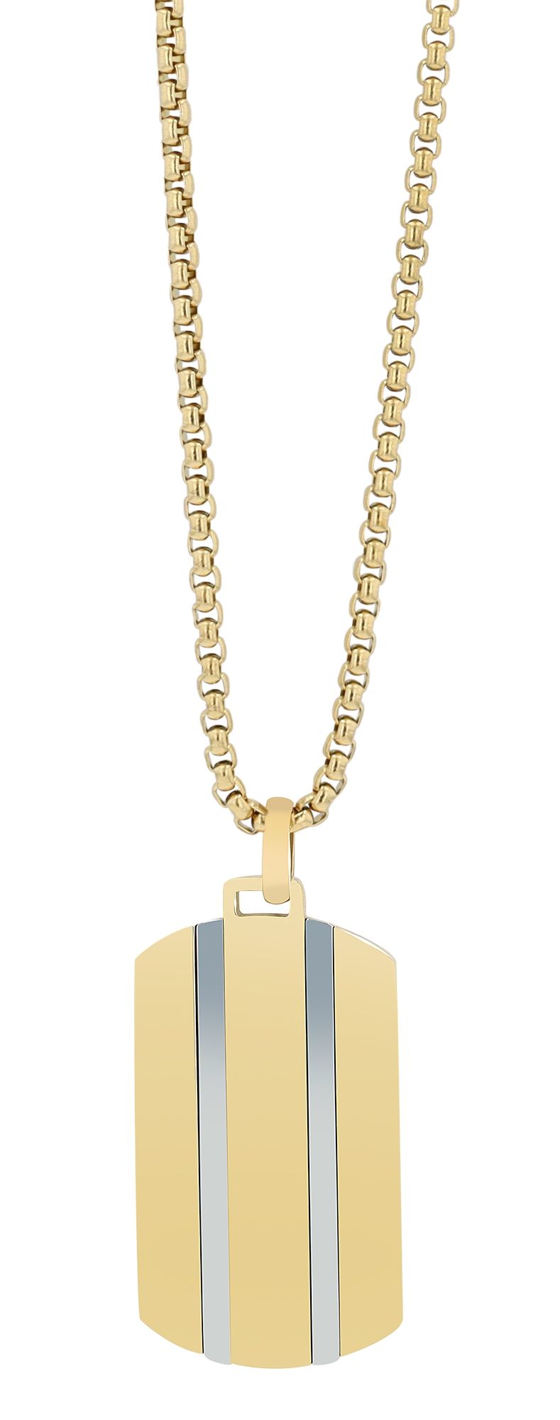 Akzent Edelstahlkette "Marsin" mit Dogtag Anhänger, goldfarben/silberfarben