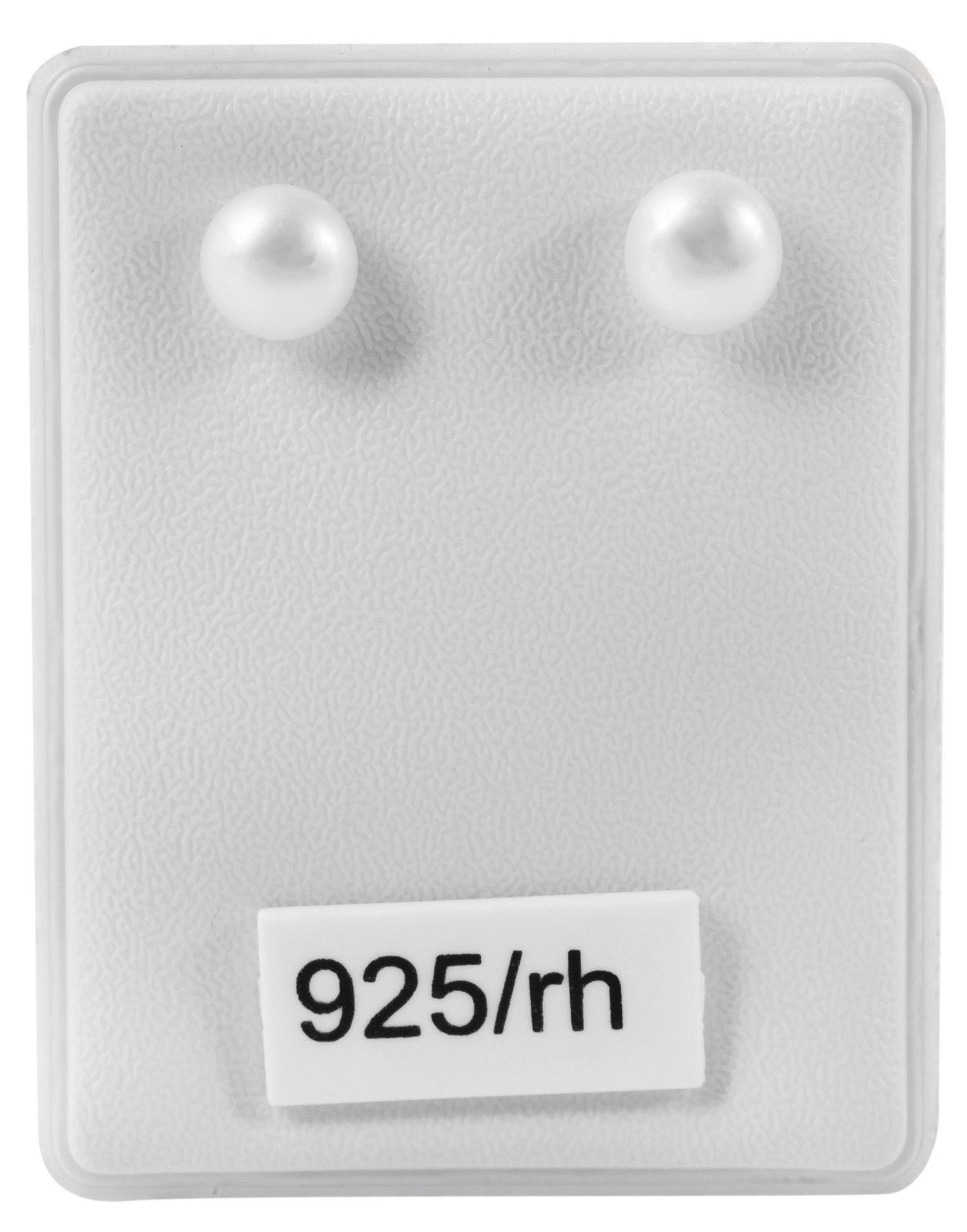 "Paula" 925/- Echtsilber Ohrstecker - Süßwasserperle Ø 6 mm, rhodiniert