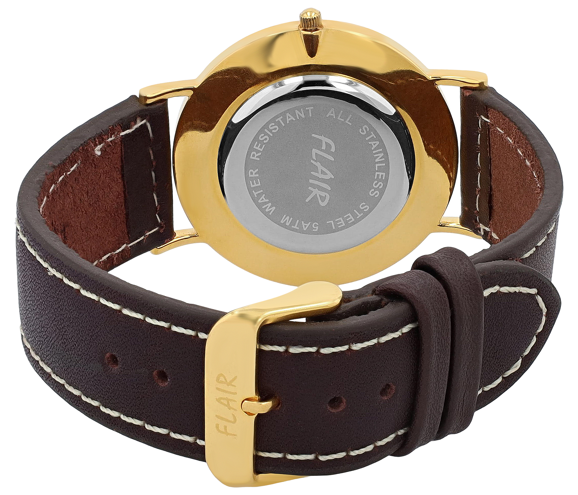 Flair Herrenuhr  Echt Leder, Ø 40 mm