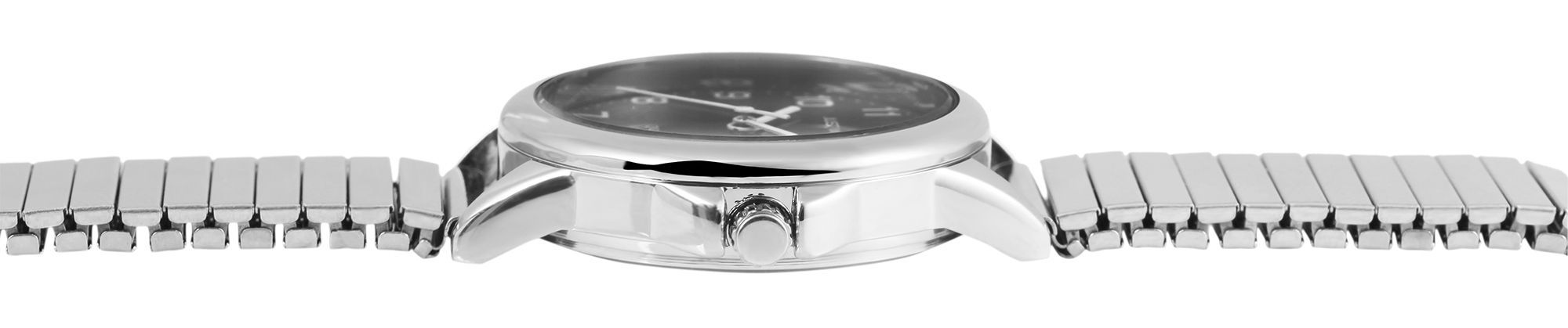 JUST WATCH "Angelique" Damenuhr Ø 29 mm Edelstahlzugband, silberfarben/ schwarz