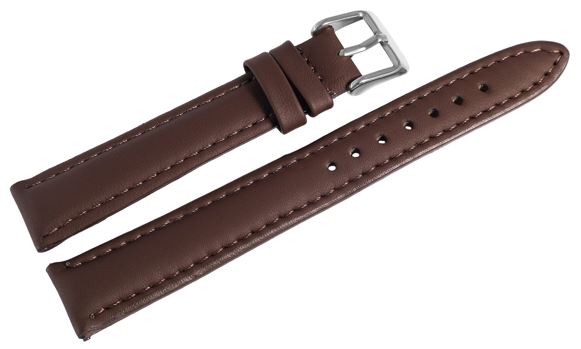Echtleder Uhrenarmband, dunkelbraun, gepolstert, VE-6