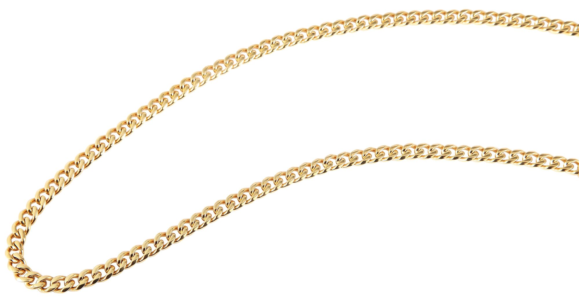 Akzent Panzerkette aus Edelstahl, goldfarben, Breite 7mm, Länge 50 cm