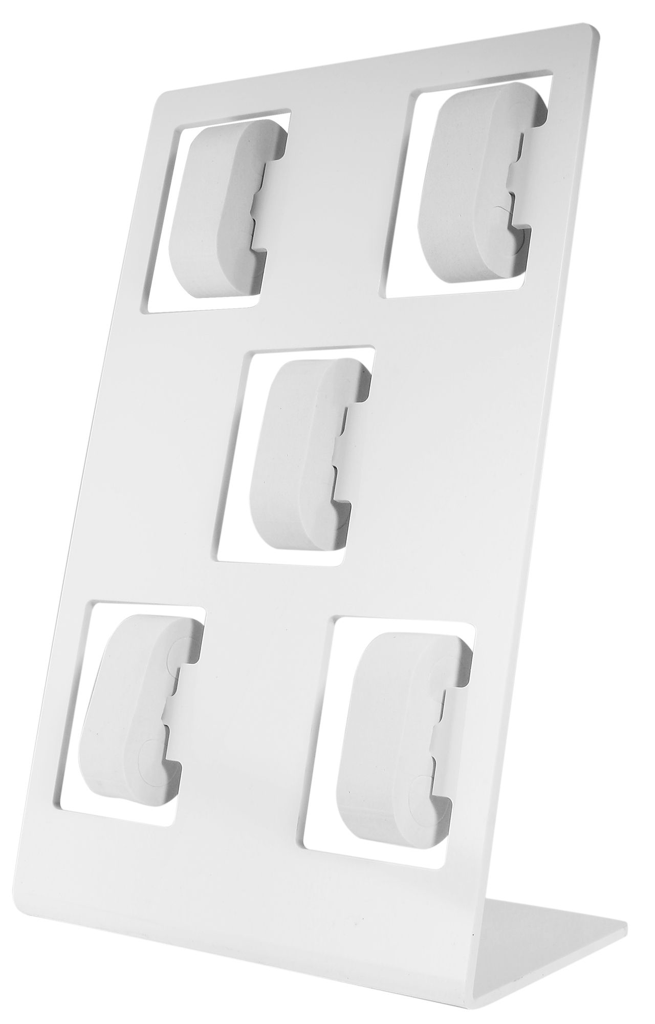 Uhrendisplay für 5 Uhren (Dekoserie Shiny), Kunststoff, 37 cm, weiß