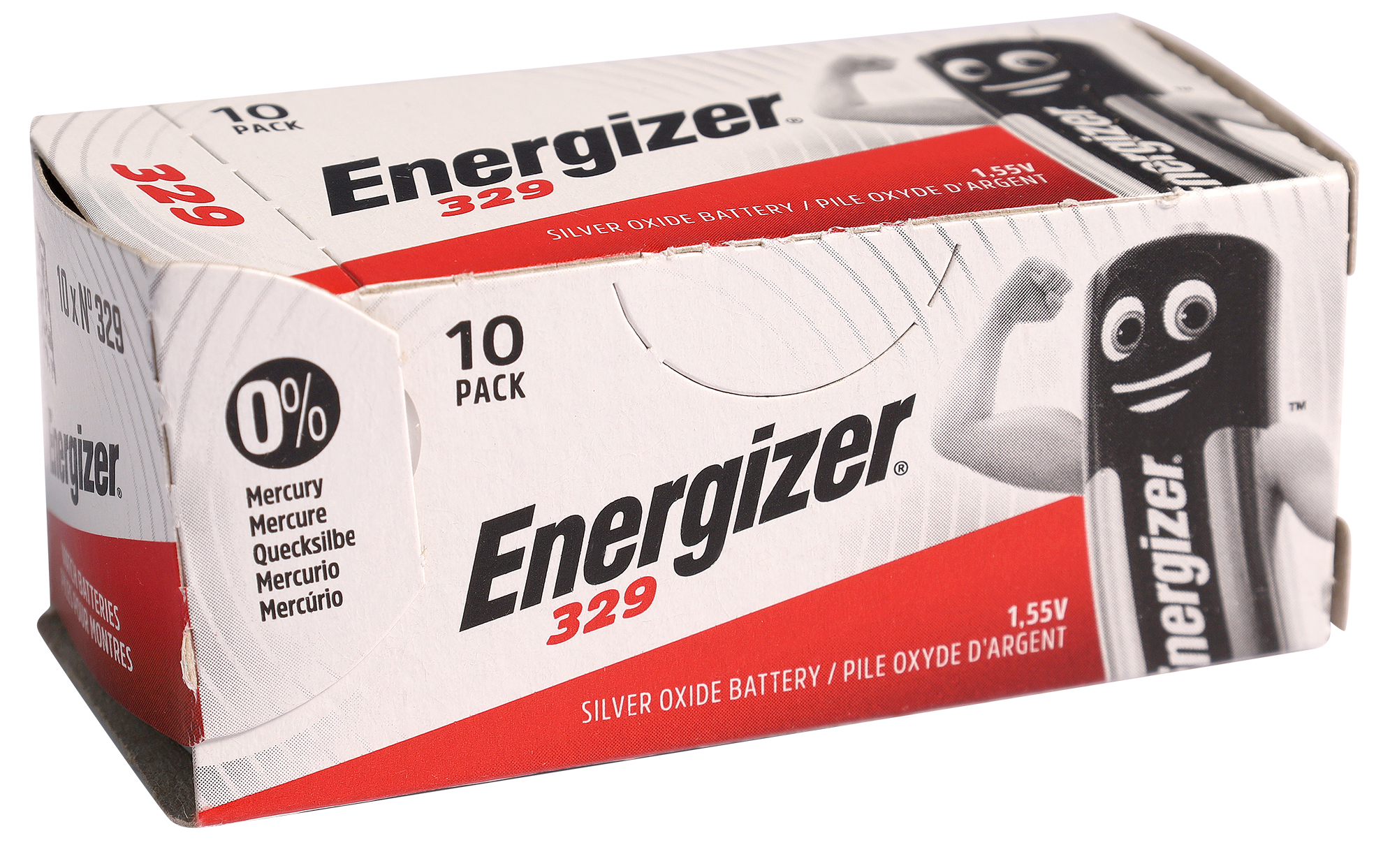 Energizer 329 Knopfzellen (10er-Pack) – 0% Quecksilber, 1,55V Silberoxid-Batterien