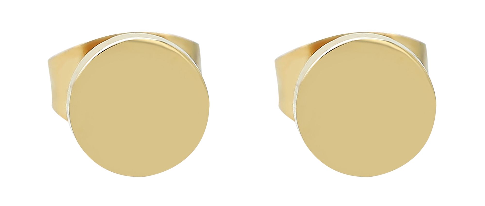 Akzent Ohrstecker "Fable" aus Edelstahl, rund, Ø 6 mm, goldfarben