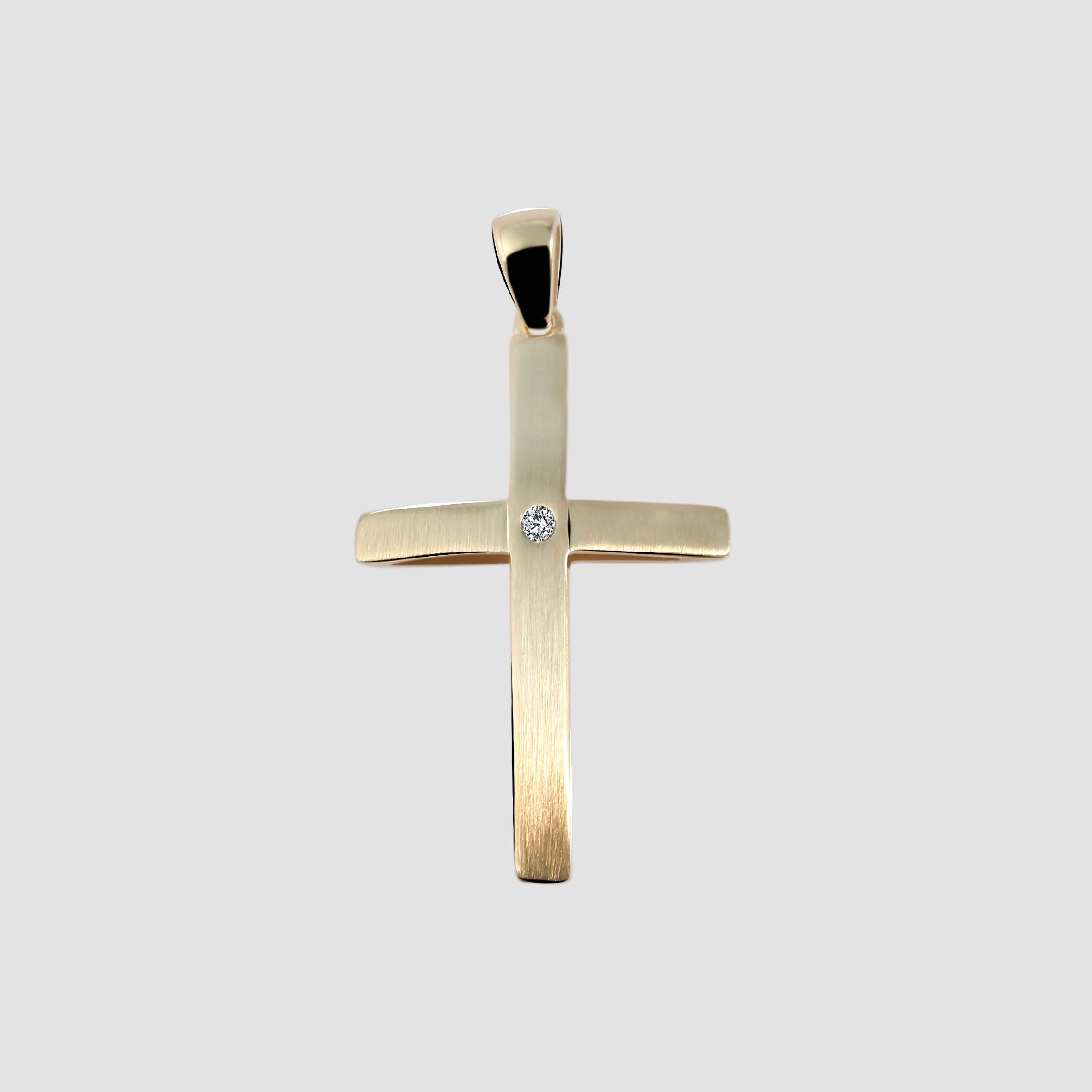 333/- Gold Anhänger "Darlien" ohne Kette, Kreuz mit Zirkoniabesatz, 8 Karat, Gelbgold