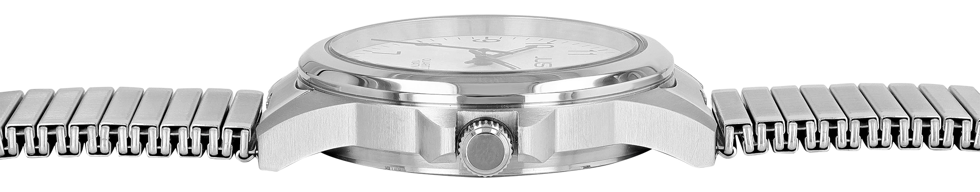 JUST Herrenuhr "Roswin"  Edelstahlzugband, Ø 38 mm, silberfarben/ weiß