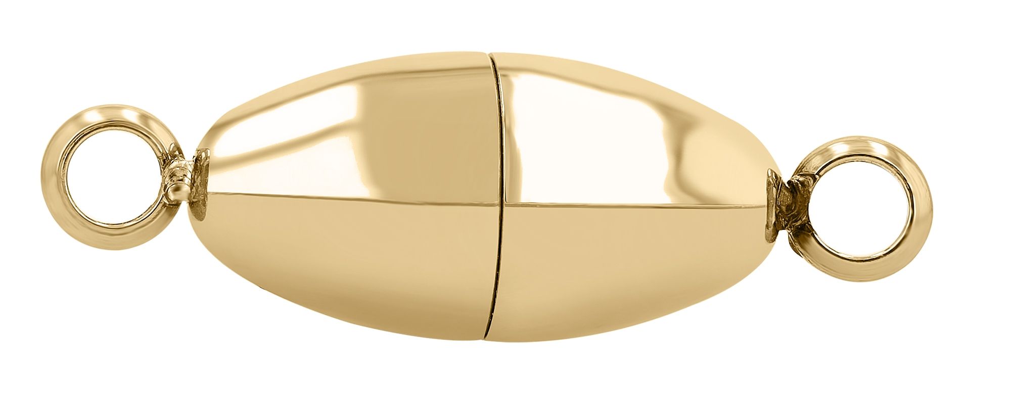 Edelstahl ovale Magnetschließe, goldfarben, 8 mm