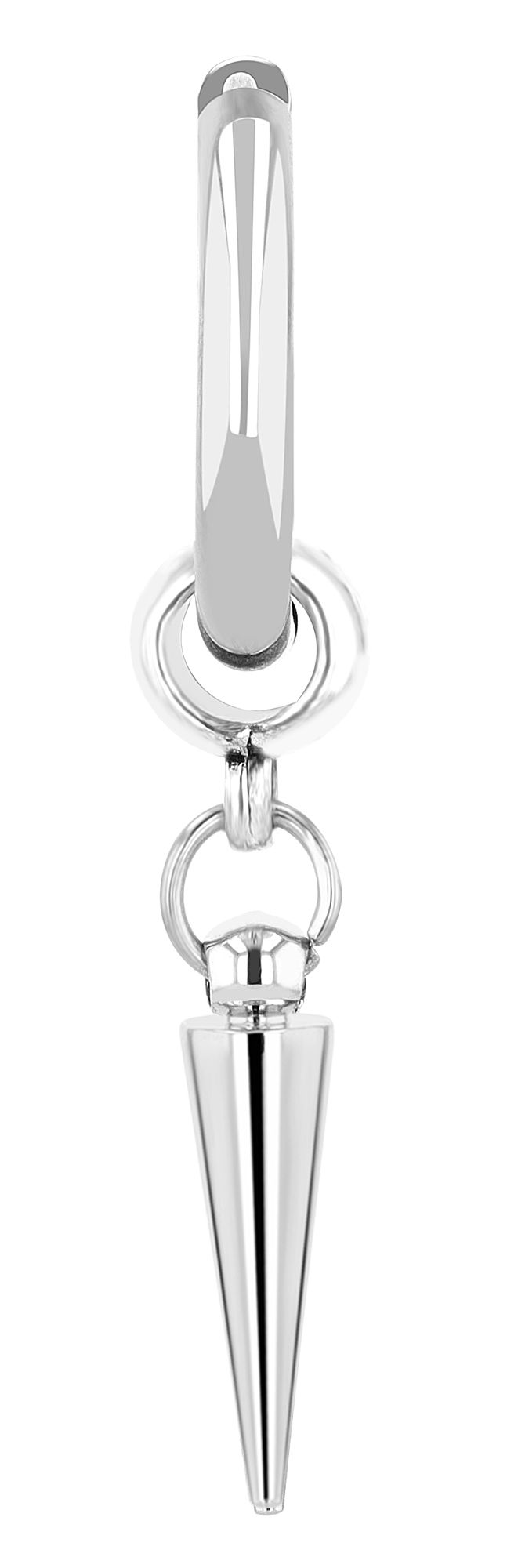 "Mewtwo", Unisex Klapp-Creole, Edelstahl, silberfarben, Ø 12 mm