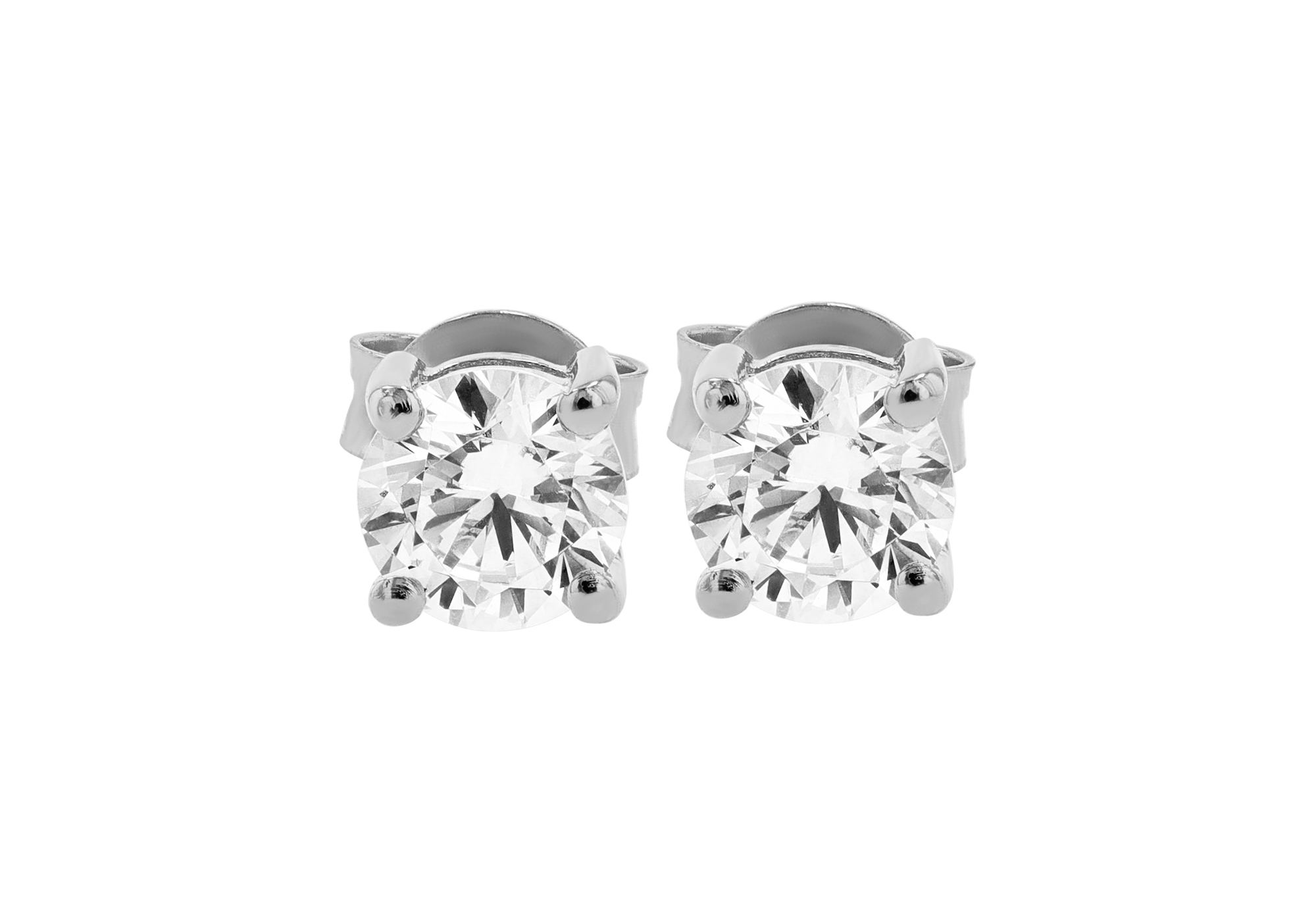 Sif Jakobs Jewellery 925/- Echt Silber Ohrstecker Ø 5 mm "Princess Round", Zirkonia, rhod.