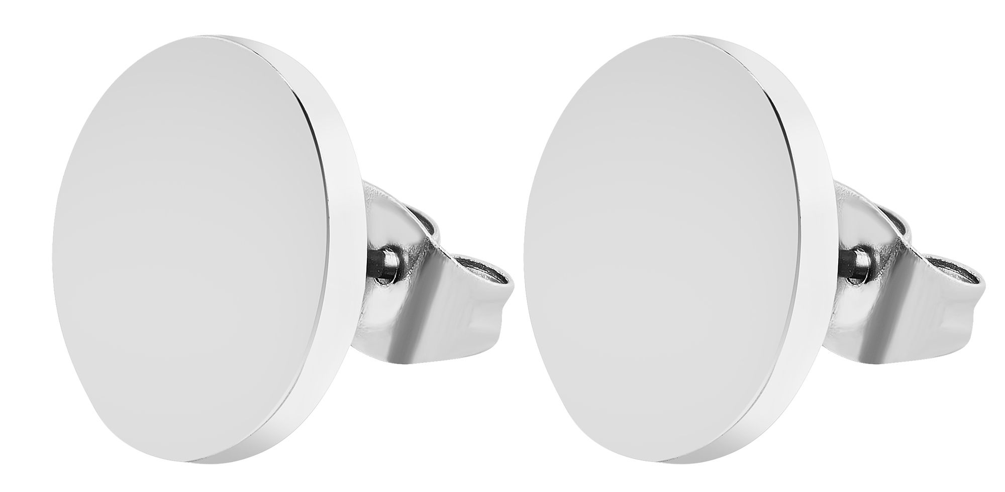 Akzent Ohrstecker "Neo" aus Edelstahl, Ø 12 mm, silberfarben