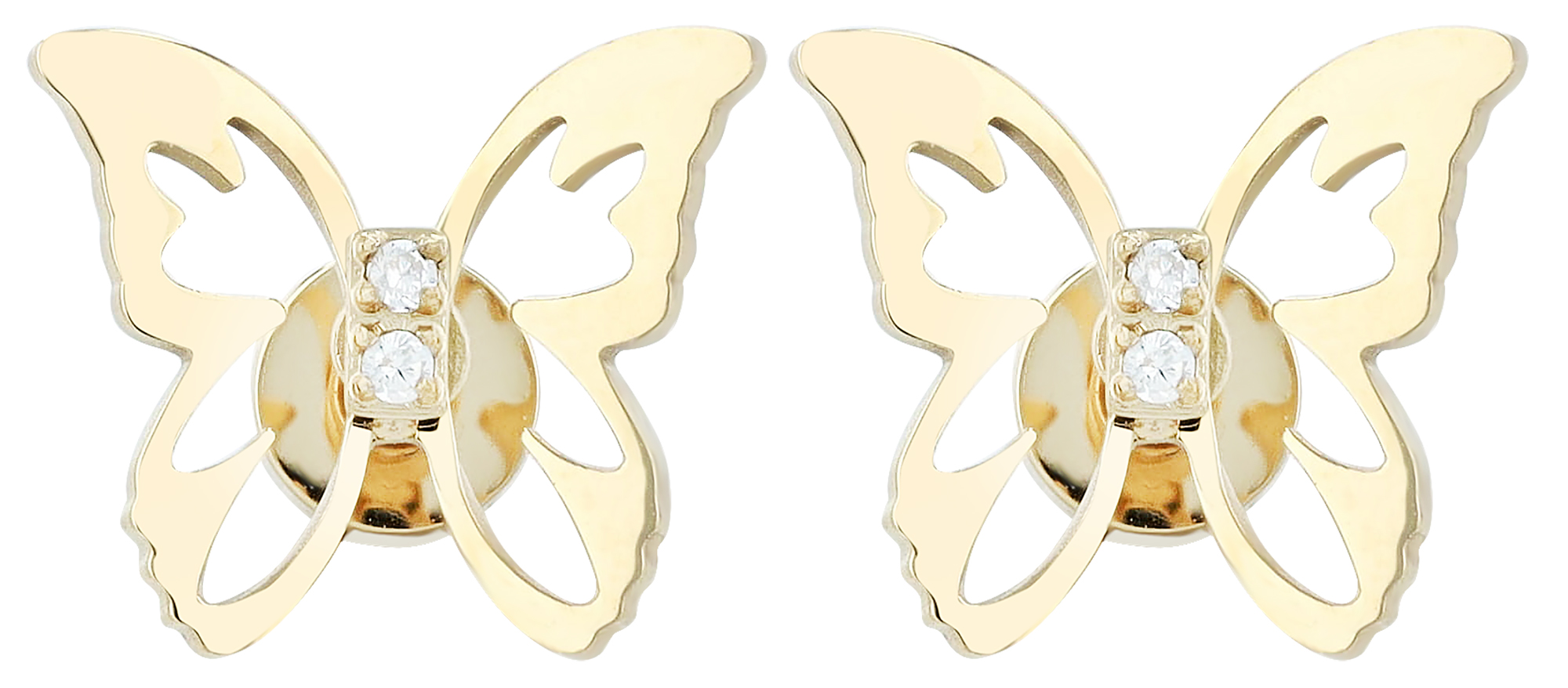 "Mariposa", Edelstahl Ohrstecker/-piercing, Schmetterling, Similibesatz