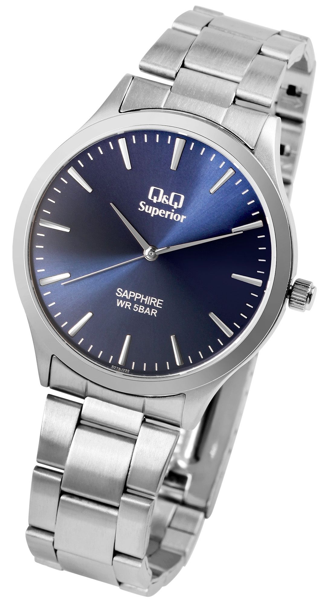 Q&Q Superior Herrenarmbanduhr, Edelstahl, Saphirglas, 5 bar