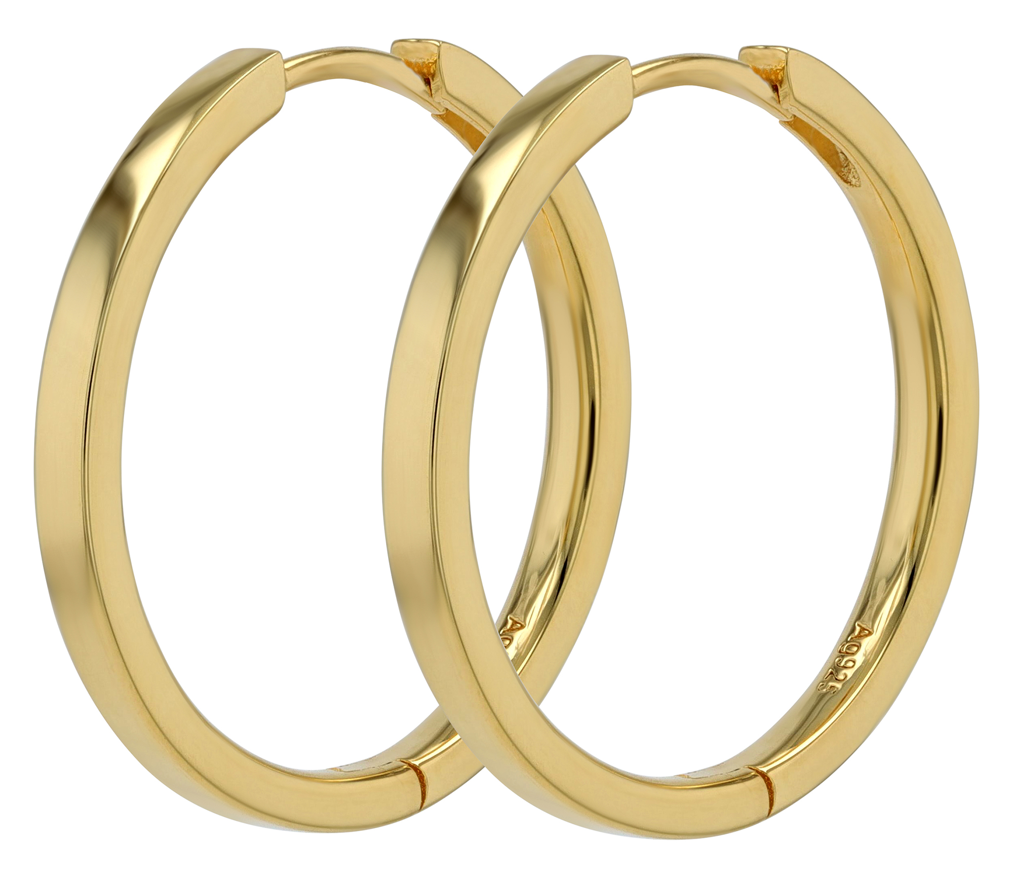 Sif Jakobs Jewellery 925/- Echt Silber Creolen Ø 20 mm "Ellera Pianura X-Grande", vergoldet