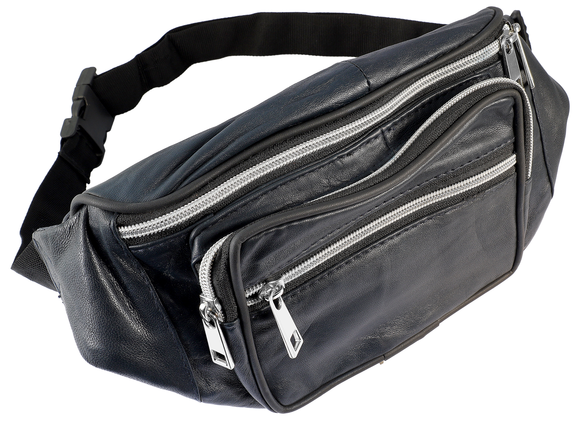 Steinmeister Hüfttasche/ Bauchtasche aus Echtleder, dunkelblau