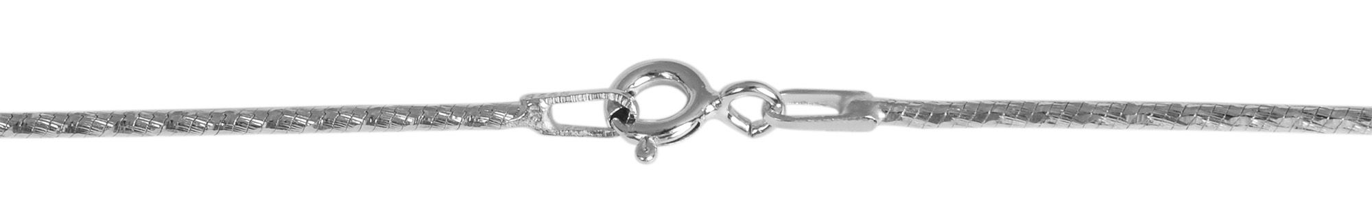 925/- Echt Silber Schlangenkette "Louay", rund, 42 cm / 1,2 mm, rhodiniert